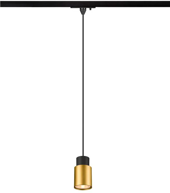 Knallerangebot SLV PURI 2.0 Tube, 1~ Pendelleuchte, GU10, Pendellänge 200cm, 1x max. 6W, schwarz / gold