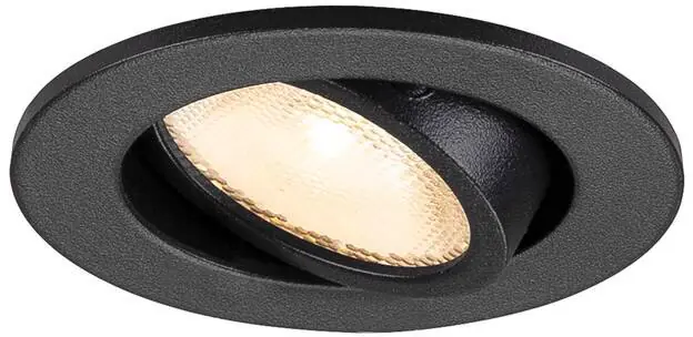 SLV NEW TRIA® 45, DL, rund, Deckeneinbauleuchte, 3000 K, 24°, schwarz Kostenloser Rückversand
