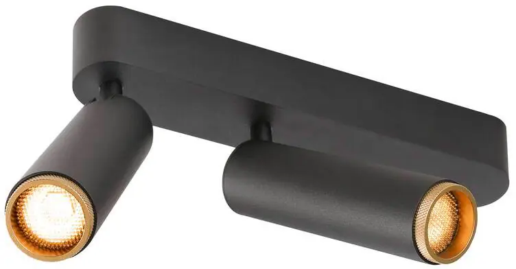 Gratis Versand SLV GRIP! M, Deckenaufbauleuchte, double, PHASE, 2700 K, 28 W, 42°, schwarz / gold