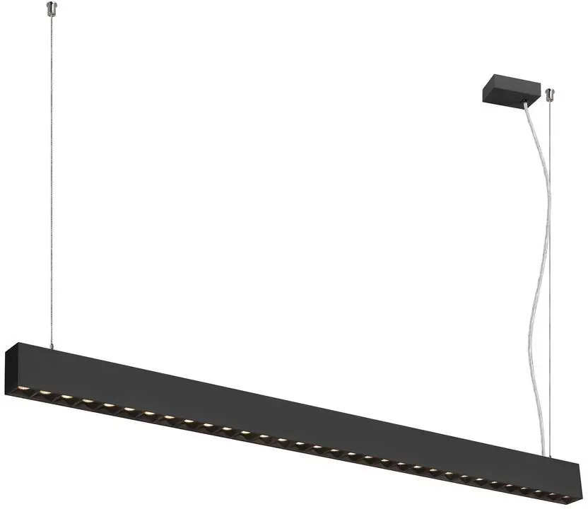 SLV GLENOS® PRO, Pendelleuchte, 1,2m, DALI, UGR16, Pendellänge 210 cm, 3000K, 75°, schwarz Neue Ware