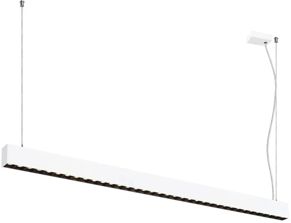 SLV GLENOS® PRO, Pendelleuchte, 1,5m, DALI, UGR16, Pendellänge 210 cm, 3000K, 75°, weiß Sichere Zahlung