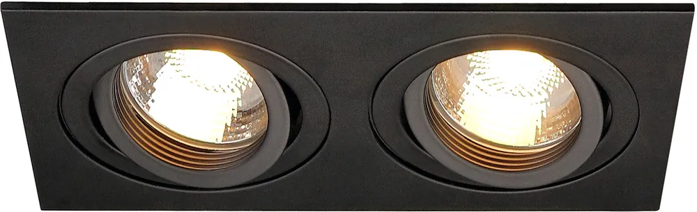 SLV NEW TRIA II GU10 Downlight, rechteckig, mattschwarz, max. 2x50W, Versand Am Gleichen Tag