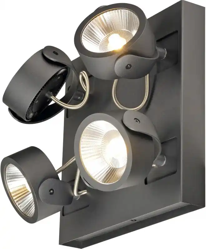 SLV KALU, Wand- und Deckenleuchte, LED, 3000K, viereckig, schwarz, 60° Geprüft