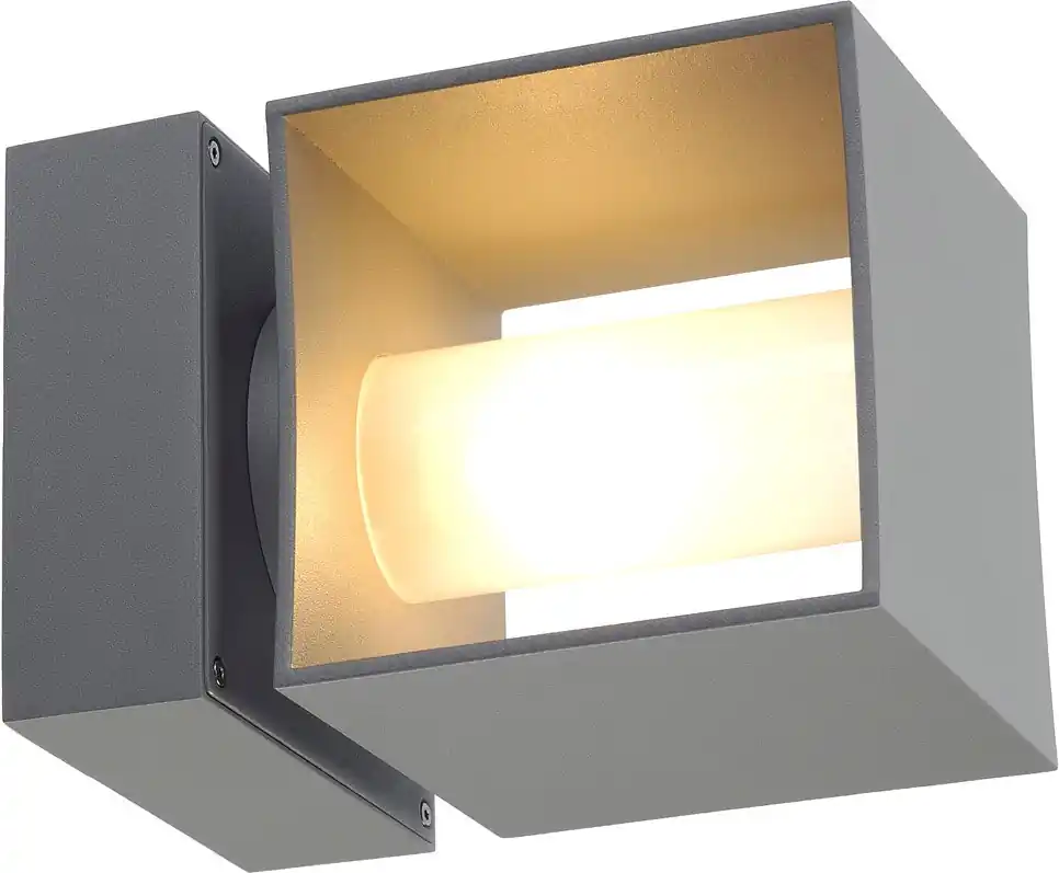 SLV SQUARE TURN, QT14, Outdoor Wandleuchte, silbergrau, max. 42W, IP44 Top-Angebot