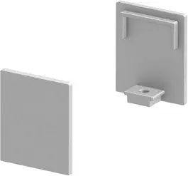 SLV ENDKAPPEN, f. GRAZIA 10 Aufbauprofil flach, 2x, hohe Ausf., alu Markenprodukt