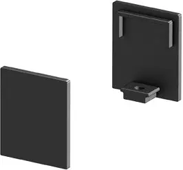 SLV ENDKAPPEN, f. GRAZIA 10 Aufbauprofil flach, 2x, hohe Ausf., schwarz Abverkauf