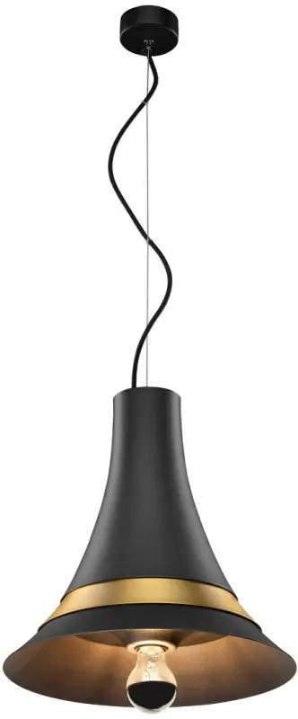 SLV BATO 35 PD, Indoor Pendelleuchte, schwarz/messing, E27, max. 60W Finale Aktion