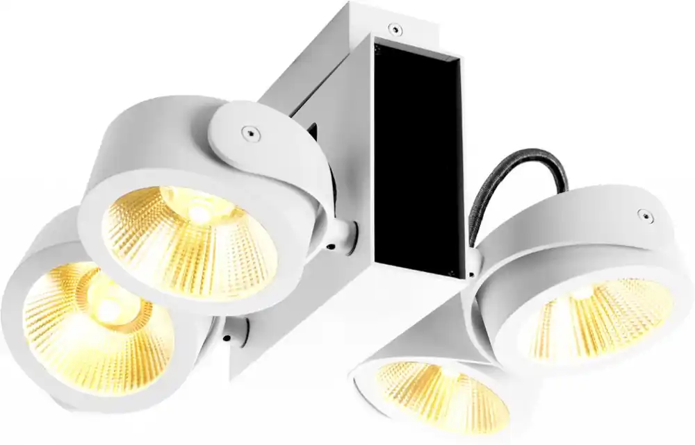 SLV TEC KALU CW, LED Indoor Wand- und Deckenaufbauleuchte, 4x weiß/schwarz Kostenloser Versand