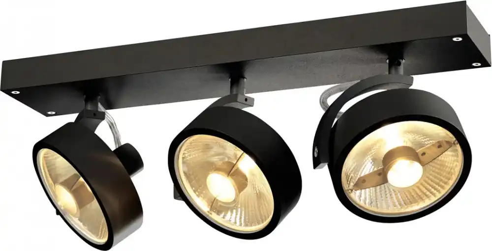 Angebot SLV KALU, Wand- und Deckenleuchte, QPAR111, dreiflammig, schwarz, max. 75W