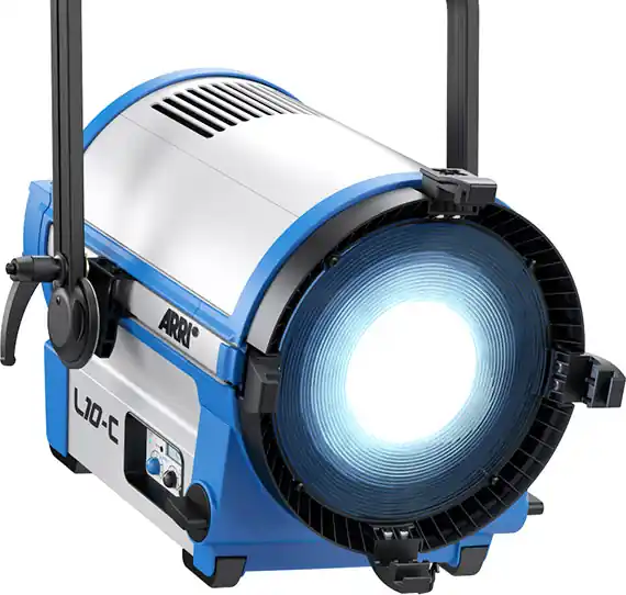 Expressversand ARRI L10-C, Fresnel, STAND-MOUNT, RGBW, blau-silber, mit Schuko