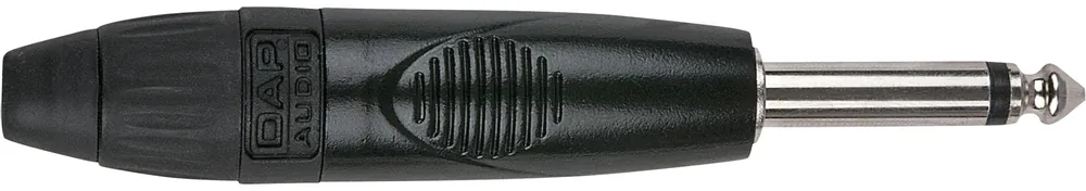 DAP-Audio 6,3-mm-Klinkenstecker, X-Typ, Mono, schwarzes Gehäuse – schwarze Endkappe Geprüft