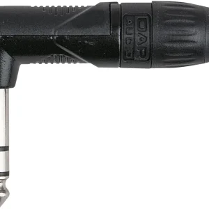 Letzte Chance DAP-Audio 6,3 mm rechtwinkliger Klinkenstecker, X-Typ, Stereo, schwarzes Gehäuse – schwarze Endkappe