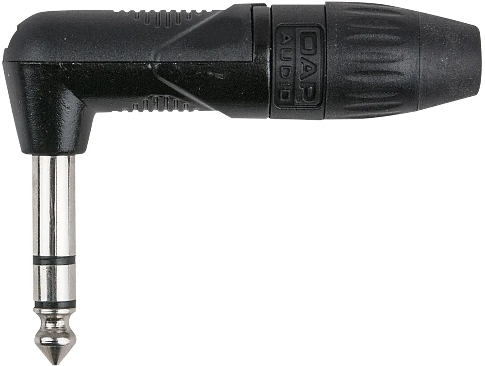 Letzte Chance DAP-Audio 6,3 mm rechtwinkliger Klinkenstecker, X-Typ, Stereo, schwarzes Gehäuse – schwarze Endkappe