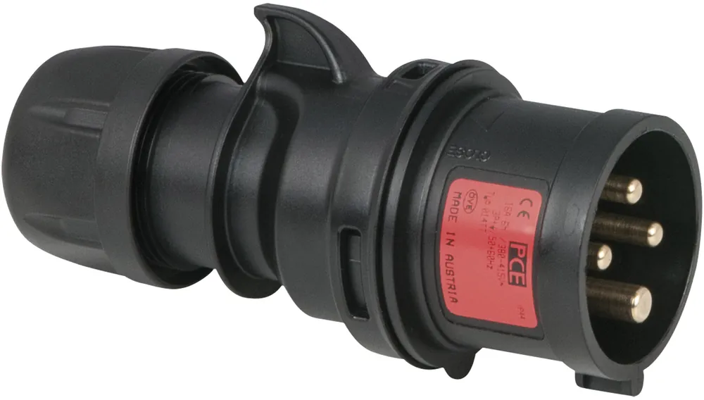 Echt PCE CEE 16 A/400 V - 4P Stecker männlich Schwarz - Turbo Terminal - schraubenlos