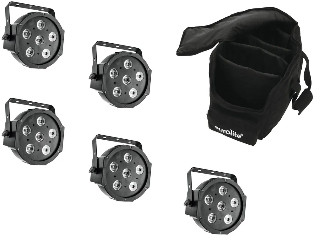 Expressversand EUROLITE Set 5x LED SLS-6 TCL Spot + Soft Bag