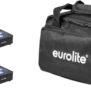 Top-Seller EUROLITE Set 4x AKKU Flat Light 3 sw + Soft-Bag
