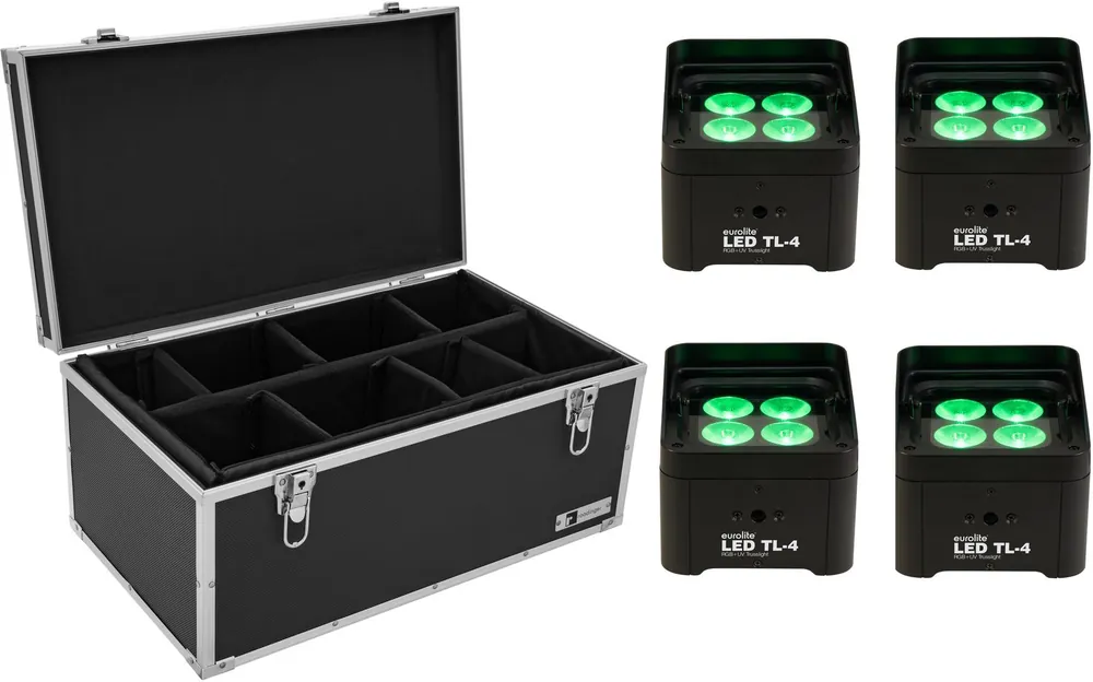 EUROLITE Set 4x LED TL-4 Trusslight + Case Direkt Vom Hersteller