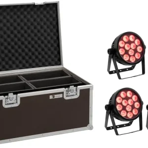 Top-Preis EUROLITE Set 4x LED 4C-12 Silent Slim Spot + Case