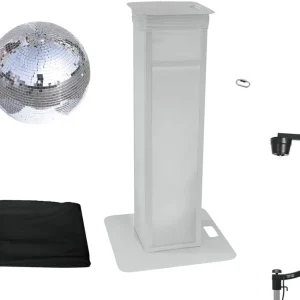 Versand Am Gleichen Tag EUROLITE Set Spiegelkugel 50cm mit Stage Stand variabel + Cover schwarz