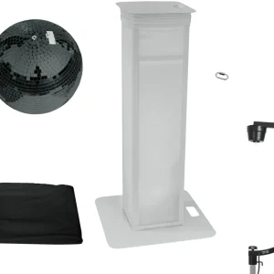 Top-Seller EUROLITE Set Spiegelkugel 50cm schwarz mit Stage Stand variabel + Cover sc