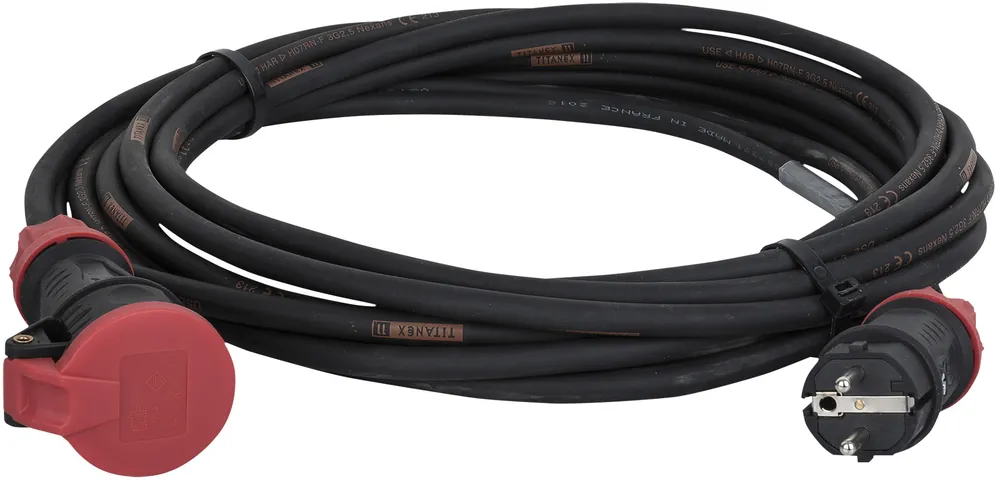 Markenware DAP-Audio Verlängerungskabel Schuko/Schuko Titanex mit PCE 3x 2,5 mm² 15 m
