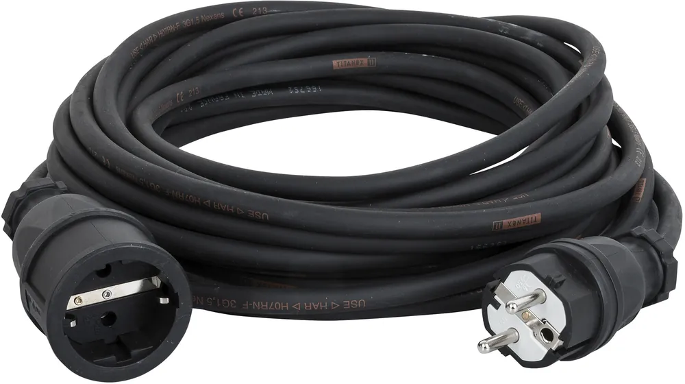 DAP-Audio Verlängerungskabel Schuko/Schuko Titanex mit PCE 3x 1,5 mm² 5 m Expressversand