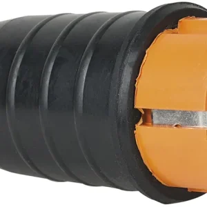 PCE Gummi-Schuko-Stecker, männlich, orange – 240 V – CEE 7/VII – 16 A Echt