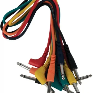 Abverkauf DAP-Audio FL14 – 6-farbige, unsymmetrische Patchkabel, gerade, 90°, 60 cm