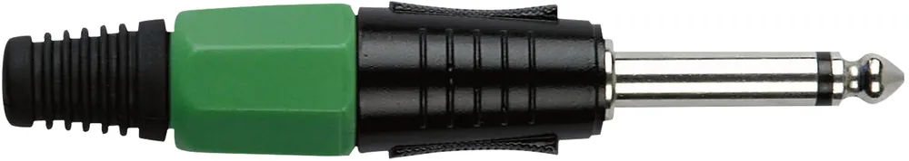 Echt DAP-Audio 6,3-mm-Klinkenstecker Mono Schwarzes Gehäuse Grüne Endkappe