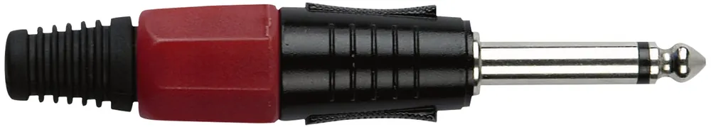 DAP-Audio 6,3-mm-Klinkenstecker, mono, schwarzes Gehäuse, rote Endkappe Preisknaller