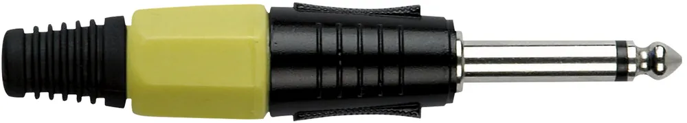 DAP-Audio 6,3-mm-Klinkenstecker Mono Schwarzes Gehäuse Gelbe Endkappe Neuheit