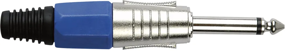 Neue Kollektion DAP-Audio 6,3-mm-Klinkenstecker, mono, Nickelgehäuse, blaue Endkappe