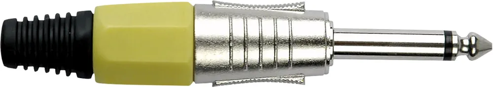 DAP-Audio 6,3-mm-Klinkenstecker, mono, Nickelgehäuse, gelbe Endkappe Echt