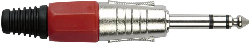DAP-Audio 6,3-mm-Klinkenstecker Stereo Nickelgehäuse Rote Endkappe Schneller Versand