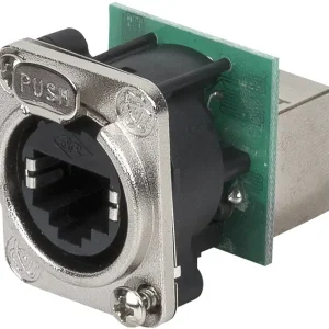 DAP-Audio Ethernet RJ45 D-Size-Chassis-Durchführungsbuchse in D-Size-Metallflansch mit Nur Heute