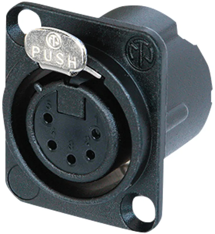NEUTRIK XLR 5P Chassis - weiblich Silberkontakte - schwarzes Metallgehäuse Kracherpreis