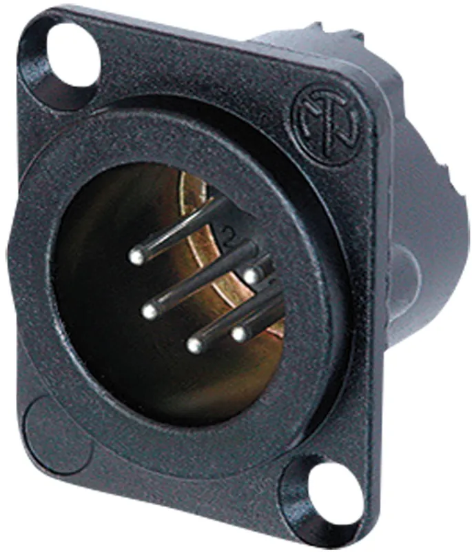 NEUTRIK XLR 5P Chassis - Stecker Silberkontakte - schwarzes Metallgehäuse Nur Heute