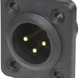 Solange Der Vorrat Reicht NEUTRIK XLR 3P Chassis Stecker TOP Goldkontakte - schwarzes Gehäuse