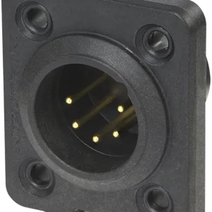 Günstig NEUTRIK XLR 5P Chassis - Stecker TOP Goldkontakte - schwarzes Gehäuse