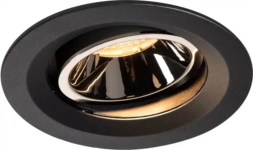 SLV NUMINOS® MOVE DL M, Indoor LED Deckeneinbauleuchte schwarz/chrom 3000K 40° dreh- und schwenkbar Preisknaller