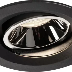 Wochenendangebot SLV NUMINOS® MOVE DL M, Indoor LED Deckeneinbauleuchte schwarz/chrom 4000K 20° dreh- und schwenkbar