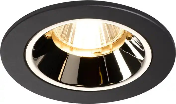 SLV NUMINOS® DL S, Indoor LED Deckeneinbauleuchte schwarz/chrom 3000K 20° inkl. Blattfedern Expressversand