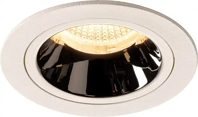 SLV NUMINOS® DL M, Indoor LED Deckeneinbauleuchte weiß/chrom 3000K 55° inkl. Blattfedern Echt