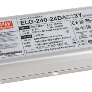 Aktuell LED-Netzteil IP67 240 W/24 V Dali Meanwell ELG-240-V-24DA 3Y