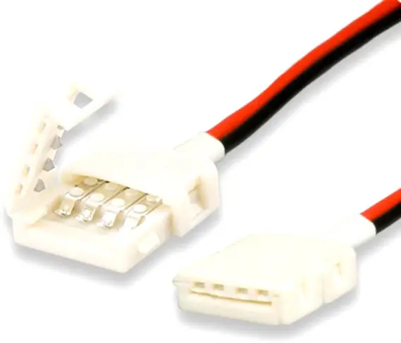 ISOLED Clip-Verbinder mit Kabel (max. 5A) für 2-pol. IP20 Flexstripes mit Breite 10mm Kostenfreie Lieferung