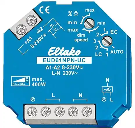 ISOLED Universal-Push Dimmer Eltako für dimmbare 230V Leuchtmittel/Trafos, 400VA Neu Im Sortiment