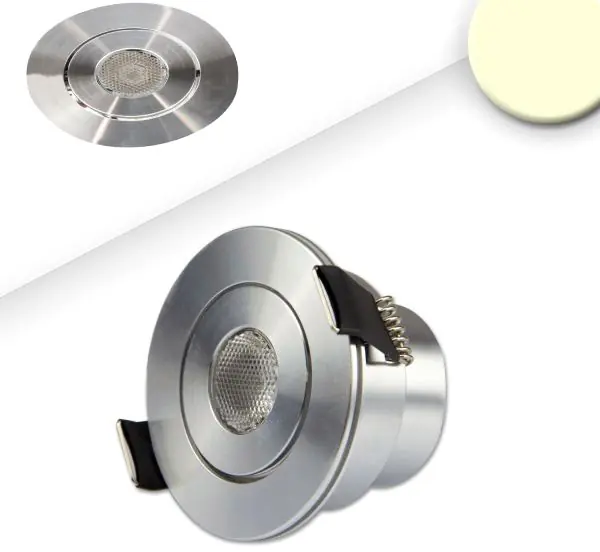 ISOLED LED Einbaustrahler, 3W, 45°, rund, Alu-geb., warmweiß Finale Aktion
