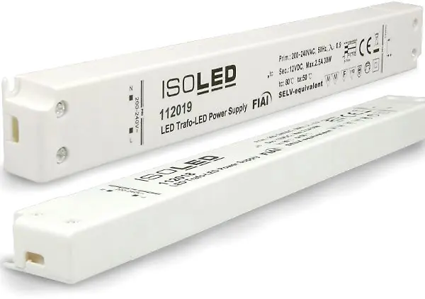 Echt ISOLED LED Trafo 24V/DC, 0-30W, ultraslim, SELV