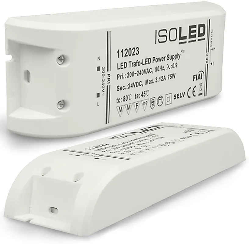 ISOLED LED Trafo 24V/DC, 0-75W, SELV Neue Kollektion