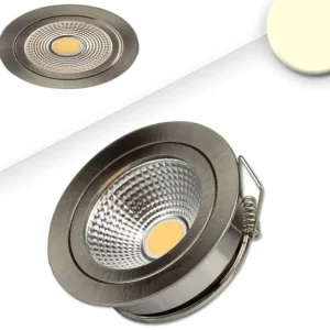 Ausverkauf ISOLED LED Möbel-Einbaustrahler COB mit Reflektor, 3W, 60°, nickel geb., warmweiß